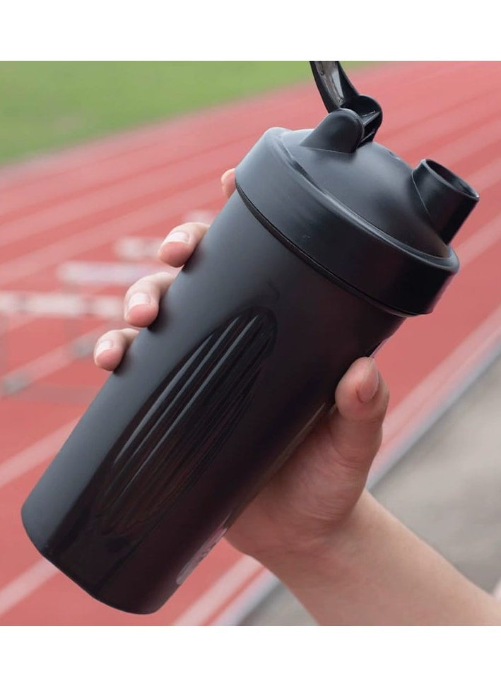 Generic Protein Shaker Bottle Blender Leakproof Cup for Shakes with a Metal Mixer Perfect for Mixing Supplements 600 ml  - Image 1