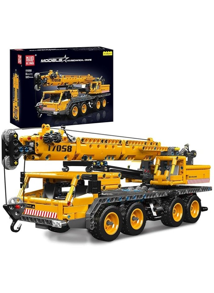 mould king 17058 heavy cranebuilding kit, technic  road crane building sets, Large Crane Truck Toy,Engineering vehicleToys ，Suitable for Children's Day/birthday gifts，8+  (997 PCS)  - Image 1