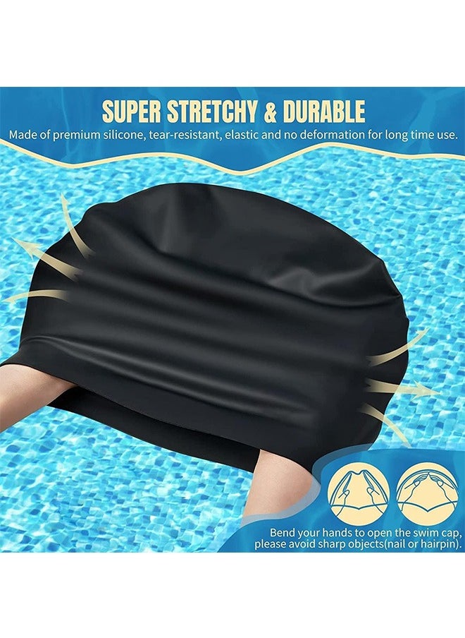 Garlo Extra Large Swim Cap for Braids and Dreadlocks, Silicone Swimming Caps for Long Hair, Weaves, Extensions, Curls & Afros, Waterproof Adult Swim Hats Bathing Caps for Women Men  - Image 4