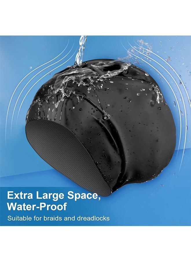 Garlo Extra Large Swim Cap for Braids and Dreadlocks, Silicone Swimming Caps for Long Hair, Weaves, Extensions, Curls & Afros, Waterproof Adult Swim Hats Bathing Caps for Women Men  - Image 2