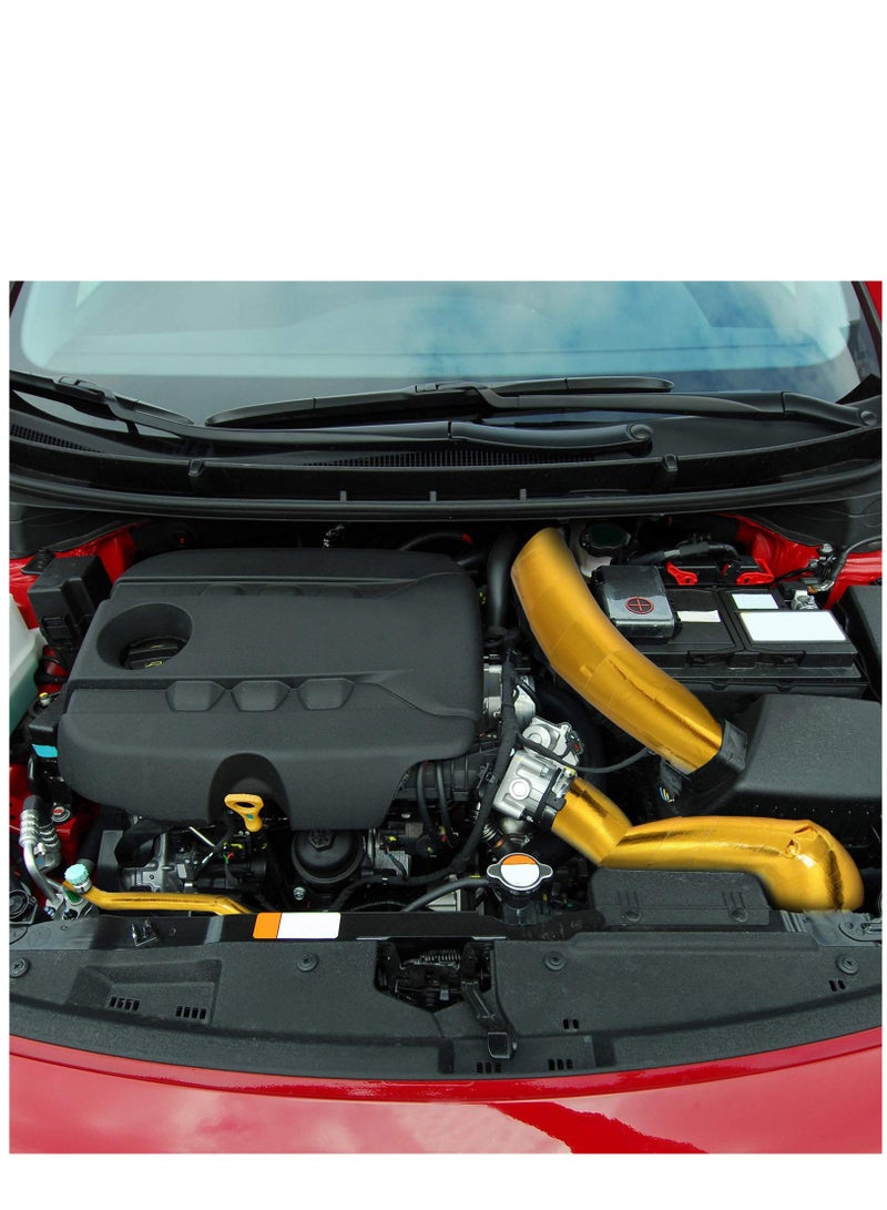 KASTWAVE Heat Shield Tape Cool Tapes Aluminum Foil Heat Reflective Adhesive Heat Shield Thermal Barrier Foil Tape Self-Adhesive Heat Resistant Tape for Hose and Auto Use, 2 Rolls (Gold, 2 Inch x 32.8 ft) - Image 5