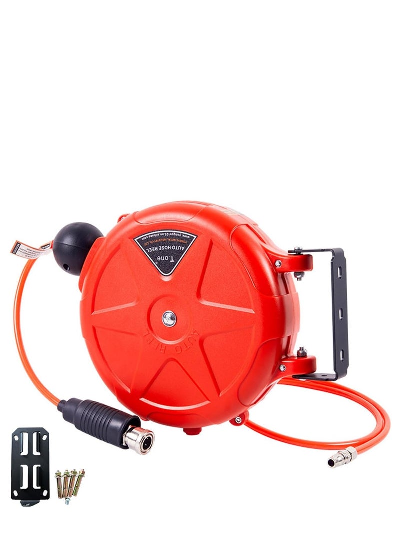 Air Hose Reel, Automatic Rewind, Commercial Reel, Wall Mounted, Swivel Bracket, Air Compressor Heavy Duty Steel Reel Auto Rewind, Accessories, Garage, Workshop, Car Repair  - Image 1