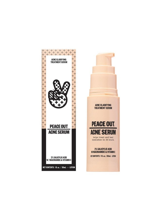 Peace Out Skincare Acne Serum. Daily Multi-Benefit Face Serum with 2% Salicylic Acid to Target Pimples, Zits, Blemishes and Breakouts, For Clearer-Looking Skin 1 fl oz - Image 1