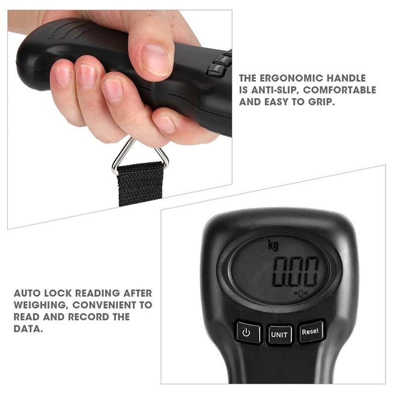 Akozon Luggage Scales,Ocs‑8 50kg/110lb Portable Digital Luggage Scale Travel Hanging Luggage Scale Electronic Weight with LCD Digital Display - Image 5