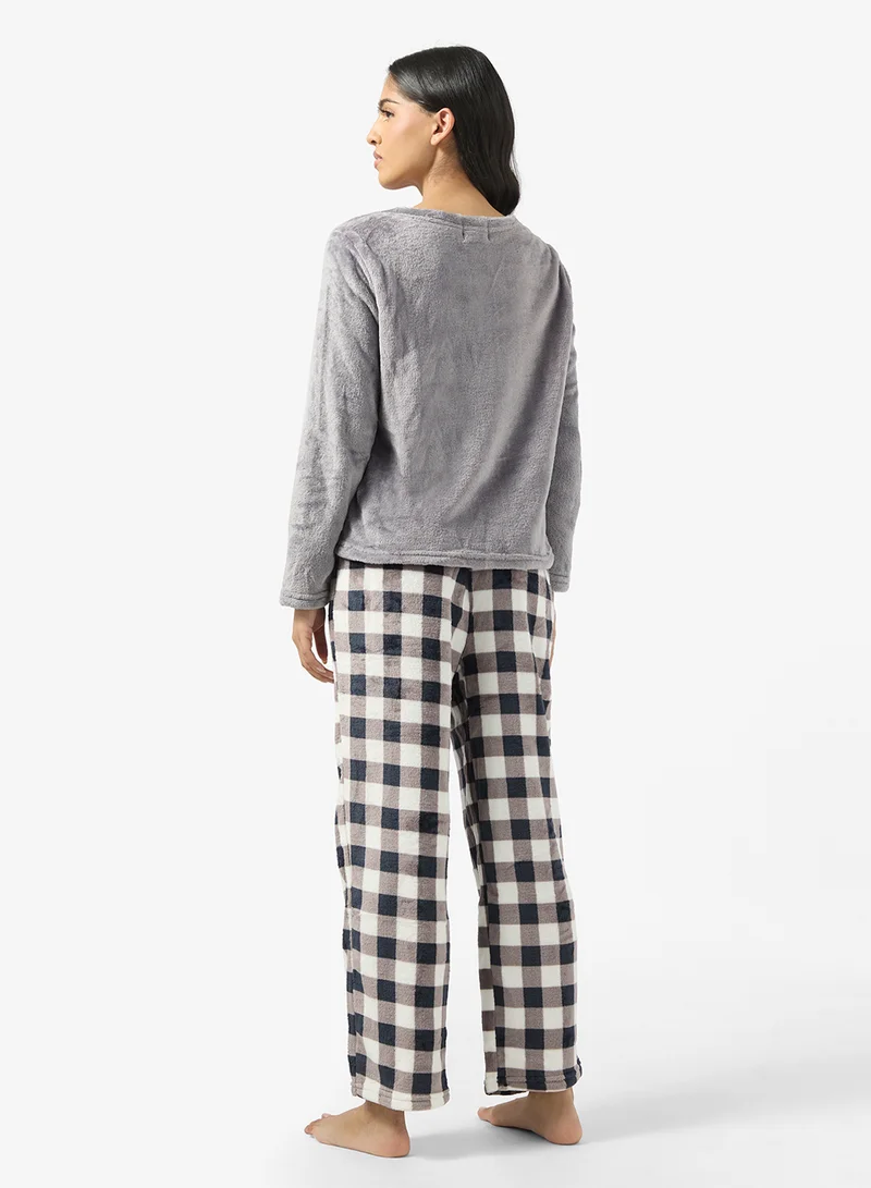 جينجر Cozy Fleece Top & Pant Set