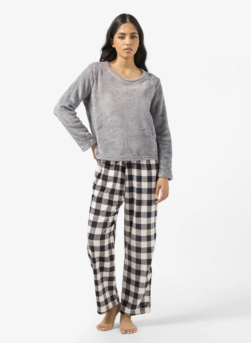 جينجر Cozy Fleece Top & Pant Set