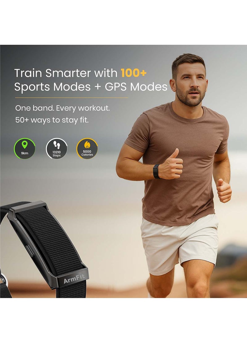 ArmFit Deep Zeero Membership fee fitness tracker band Health and Fitness Wearable – 24/7 Activity Tracker Sleep Tracking, with app support – 15+ Days Battery Life black - Image 2