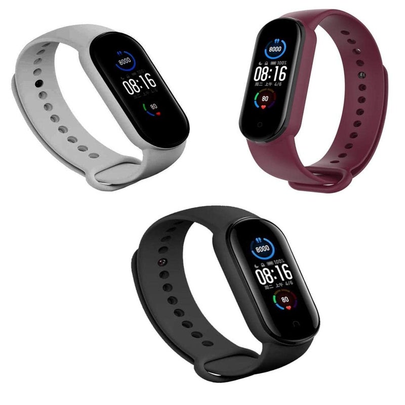 INEFABLE أحزمة ساعة INEFABLE Mi SmartWatch M5 و M6 الأصلية لساعة Mi M5 و M6 - حزام ساعة سيليكون ناعم قابل للتعديل - الساعة غير مشمولة - Image 1