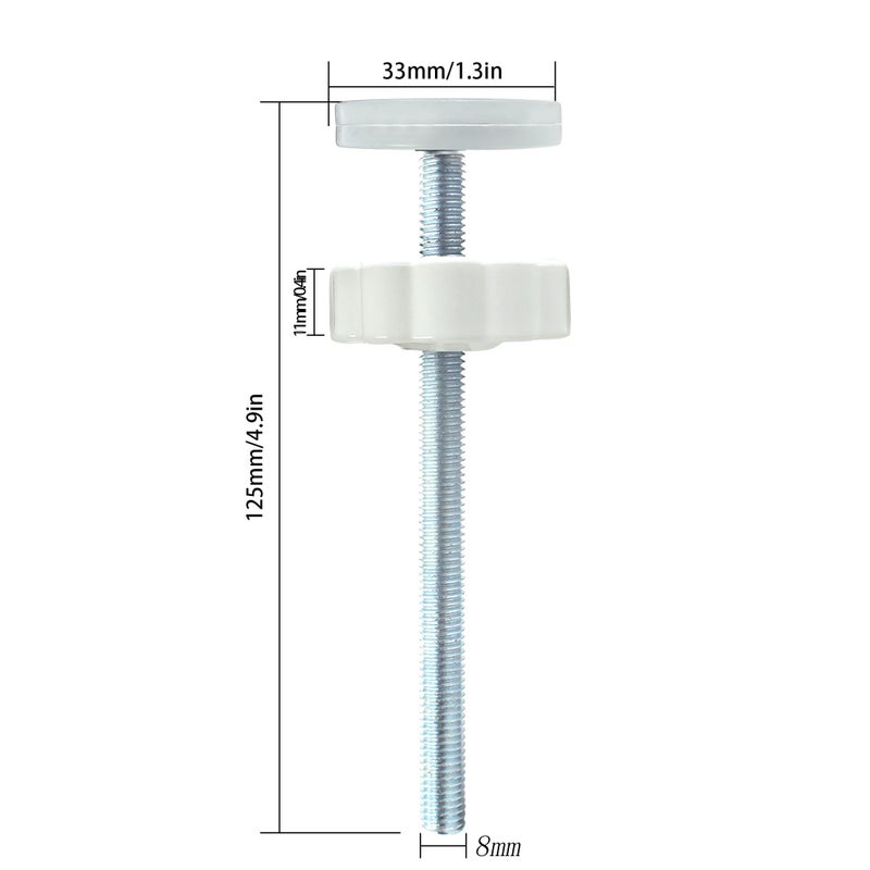 vmaisi Baby Gate Extender Extention-4 Pack M8 (8MM) Baby and Pet Safety Stair Gate Threaded Spindle Rods Replacement Parts Bundle with Wall Protector (Round-White-4 Pack) - Image 3