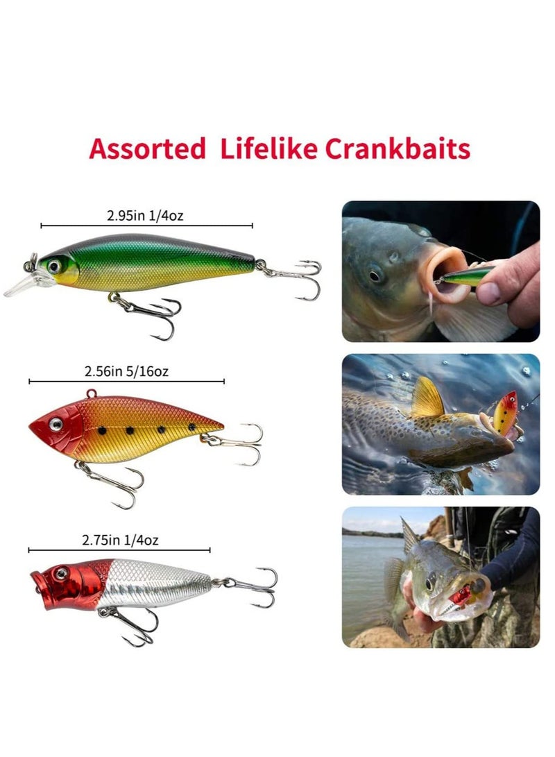 KASTWAVE Fishing Accessories KASTWAVE 78 Pcs for Freshwater Bait Tackle Kit for Bass Trout Salmon Fishing Accessories Tackle Box Including Spoon Lures Soft Plastic Worms Crankbait Jigs Fishing Hooks - Image 5