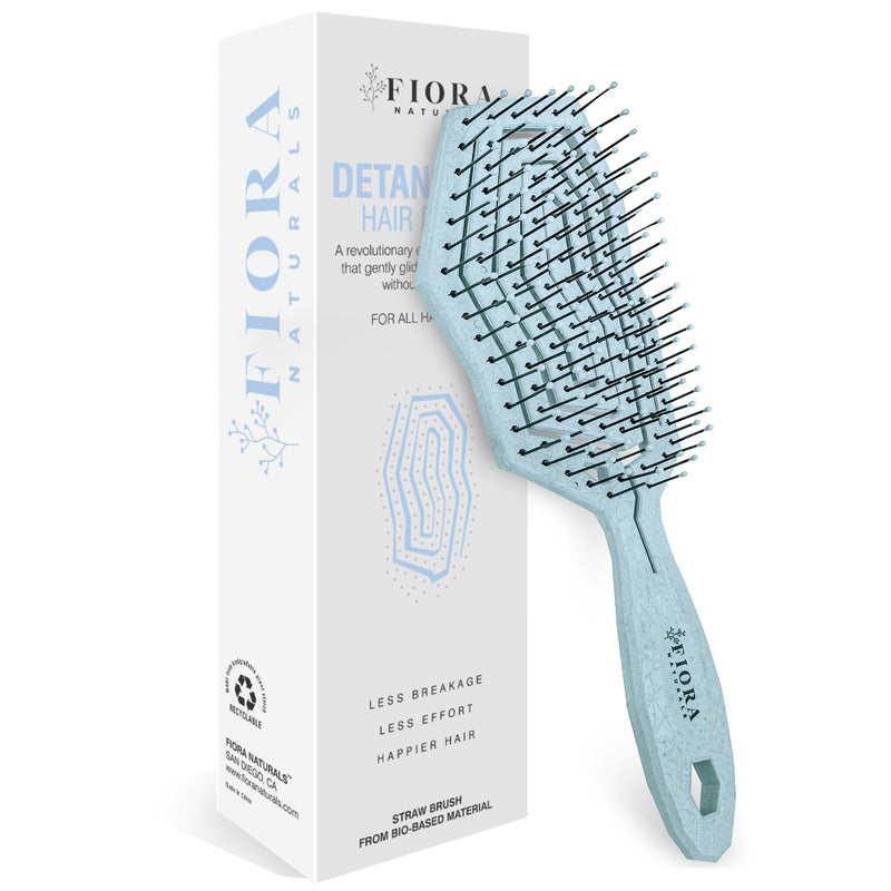 Fiora Naturals Hair Detangling Brush -100% Bio-Friendly Hair Detangler Brush w/Ultra-soft Bristles- Glide Through Tangles with Ease - For Curly, Fine, Women, Men, Kids, Toddlers, Wet and Dry Hair - Image 1