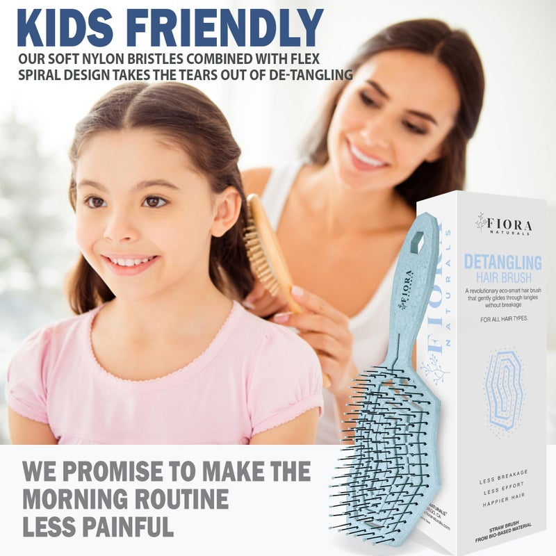 Fiora Naturals Hair Detangling Brush -100% Bio-Friendly Hair Detangler Brush w/Ultra-soft Bristles- Glide Through Tangles with Ease - For Curly, Fine, Women, Men, Kids, Toddlers, Wet and Dry Hair - Image 5