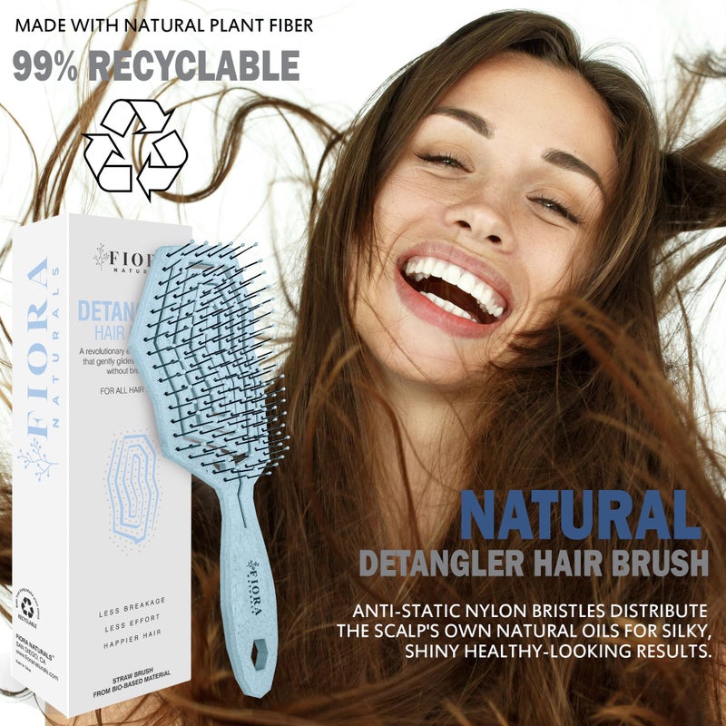 Fiora Naturals Hair Detangling Brush -100% Bio-Friendly Hair Detangler Brush w/Ultra-soft Bristles- Glide Through Tangles with Ease - For Curly, Fine, Women, Men, Kids, Toddlers, Wet and Dry Hair - Image 4