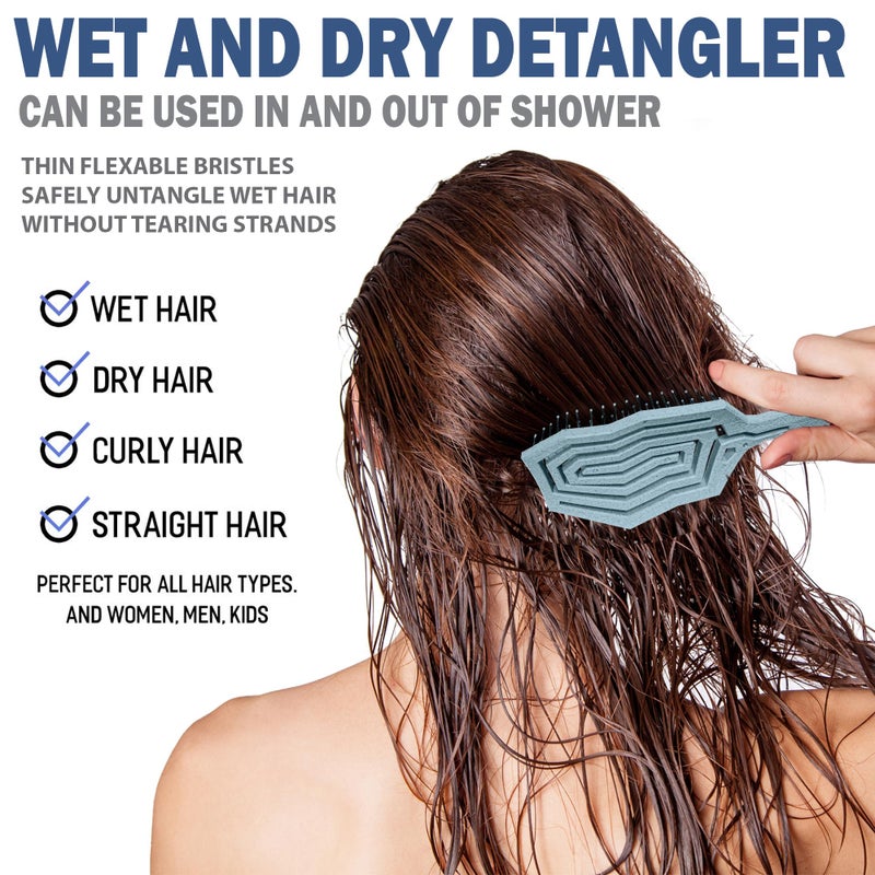Fiora Naturals Hair Detangling Brush -100% Bio-Friendly Hair Detangler Brush w/Ultra-soft Bristles- Glide Through Tangles with Ease - For Curly, Fine, Women, Men, Kids, Toddlers, Wet and Dry Hair - Image 3