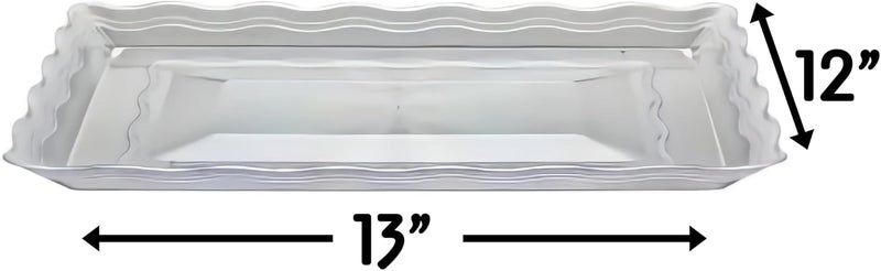 Kingzak Premium Heavy Weight Clear Plastic Wave Serving Tray  12 x 13 1 Pc  Elegant and Durable  Perfect for Parties Dinners and Special Events  - Image 2
