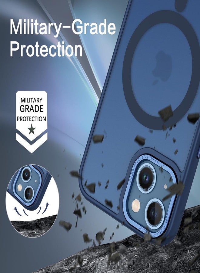 بنتوبين جراب مغناطيسي من بينتوبين لهاتف آيفون 13 [متوافق مع ماج سيف]، جراب هاتف شفاف غير لامع، نحيف، مغناطيسي، مقاوم للصدمات، مناسب للرجال والنساء والفتيات والفتيان، غطاء حماية لهاتف آيفون 13 مقاس 6.1 بوصة، لون أزرق داكن - Image 4