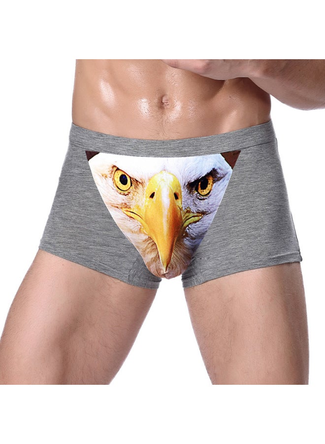 Men’s 3D Printed Boxer Briefs – Wolf & Eagle Head Design, Breathable Stretch Cotton Underwear, Comfortable Fashion Boxers for Daily Wear, Wholesale & Dropshipping - Image 5