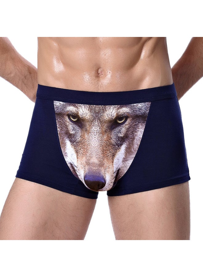Men’s 3D Printed Boxer Briefs – Wolf & Eagle Head Design, Breathable Stretch Cotton Underwear, Comfortable Fashion Boxers for Daily Wear, Wholesale & Dropshipping - Image 3