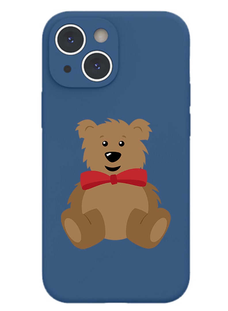 Theodor Protective Slim Fit Case Liquid Silicone Cover with Full Body Protection Anti-Scratch Shockproof Case For iPhone 13 Blue  - The adventure Begins - Image 1