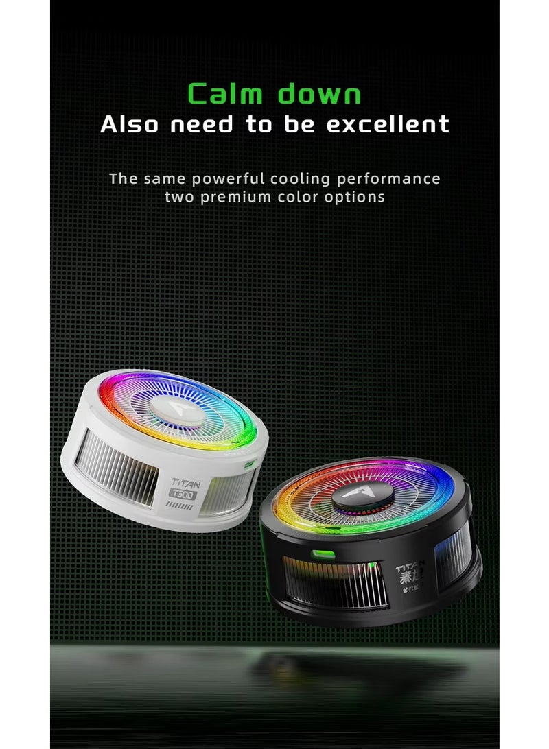PIVA Titan T300 45W Magnetic Tablet and iPad Cooling Fan with Ring Light, Intelligent NTC Temperature Control, TEC Cooling Technology for Fast and Wide Cooling, App Control for Gaming, White - Image 5