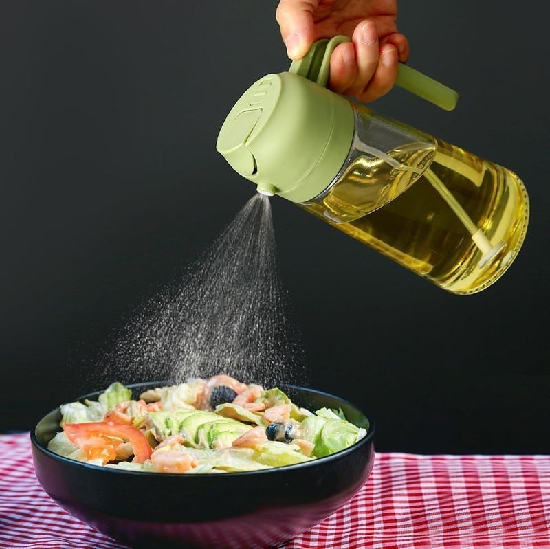T TOPLINE Glass Oil Sprayer And Dispenser Bottle For Kitchen,2 In 1 Oil Sprayer And Dispenser,Oil Spray Bottle 500Ml For Cooking,Kitchen,Bbq, Air Fryer, Salad, Frying, Baking Oil Sprayer Bottle - Image 2