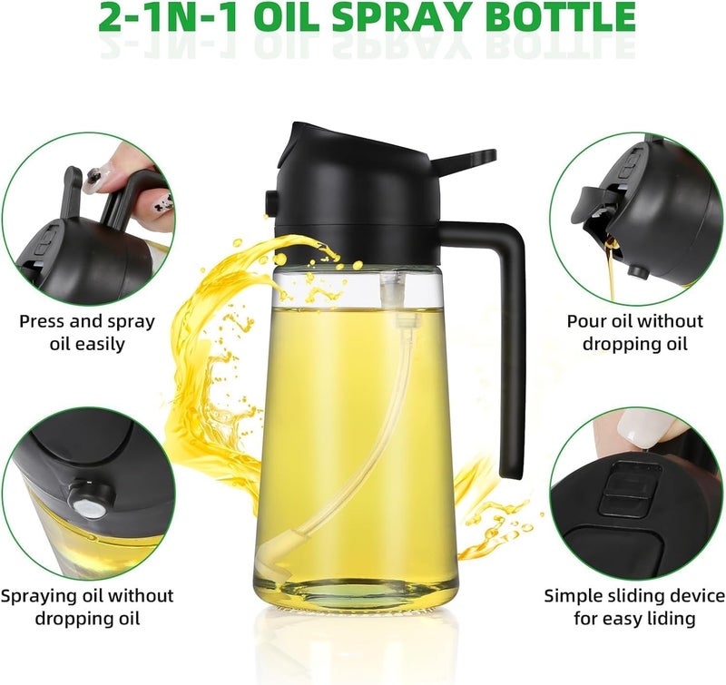 T TOPLINE Glass Oil Sprayer And Dispenser Bottle For Kitchen,2 In 1 Oil Sprayer And Dispenser,Oil Spray Bottle 500Ml For Cooking,Kitchen,Bbq, Air Fryer, Salad, Frying, Baking Oil Sprayer Bottle - Image 4