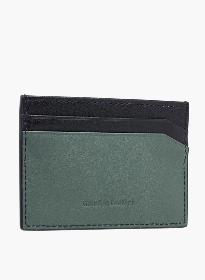 Lee Cooper Men's Logo Embossed Card Holder with Open Top