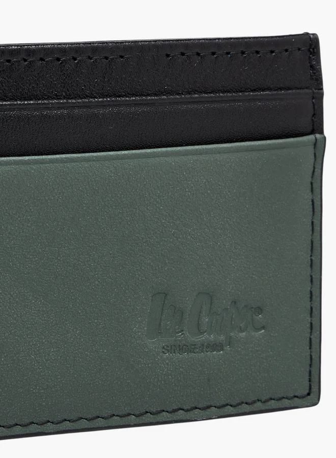 Lee Cooper Men's Logo Embossed Card Holder with Open Top