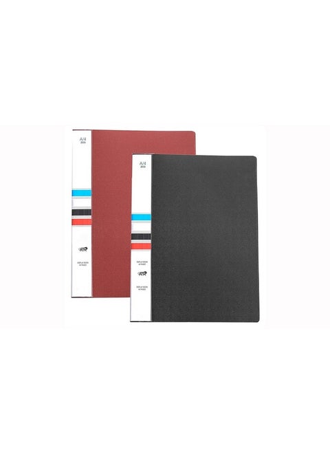 TULMAN 2 Pack 20 Pockets Bound A4 Size Presentation Display Book Portfolio File Folder Presentation Binders with Plastic Clear Sleeves Document Organizer for School Office (Assorted Color)