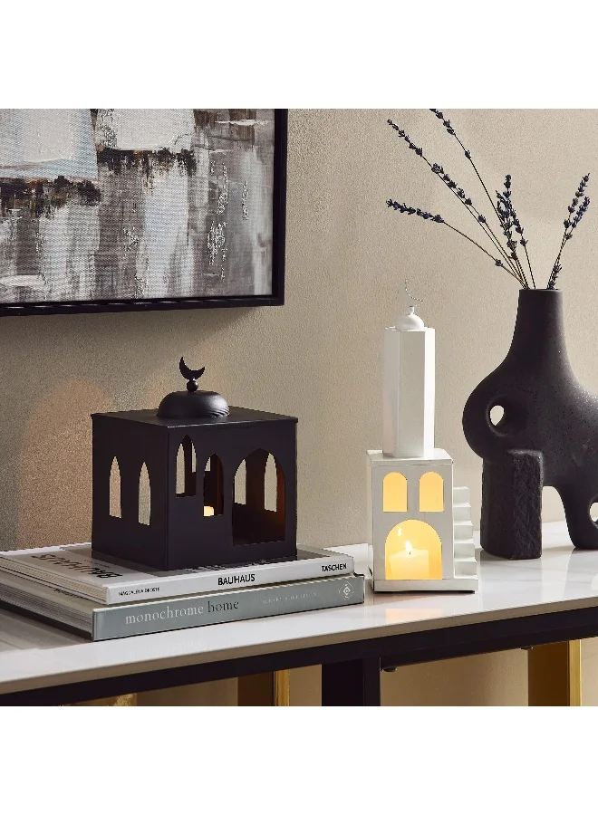 هوم بوكس حامل شموع بتصميم منزل معدني - ١٤.٥١٤١٩ سم