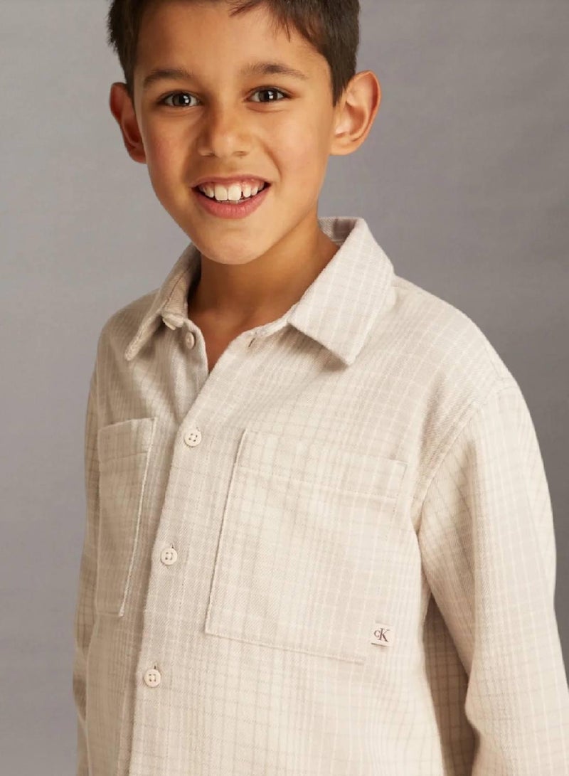 كالفن كلاين جينز قميص من قماش بملمس بارز - Image 3