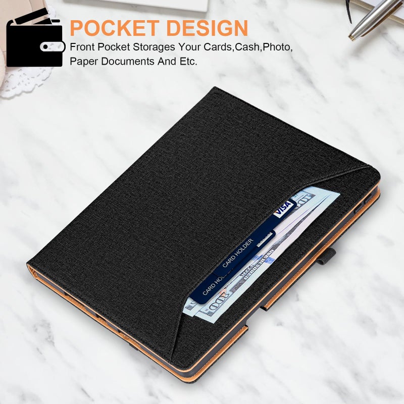 Vakarey for Lenovo Idea Tab Plus Case with Pencil Holder Shockproof Cover for Lenovo Idea Tab Plus 12.1 Inch Case TB361FU,Black - Image 3