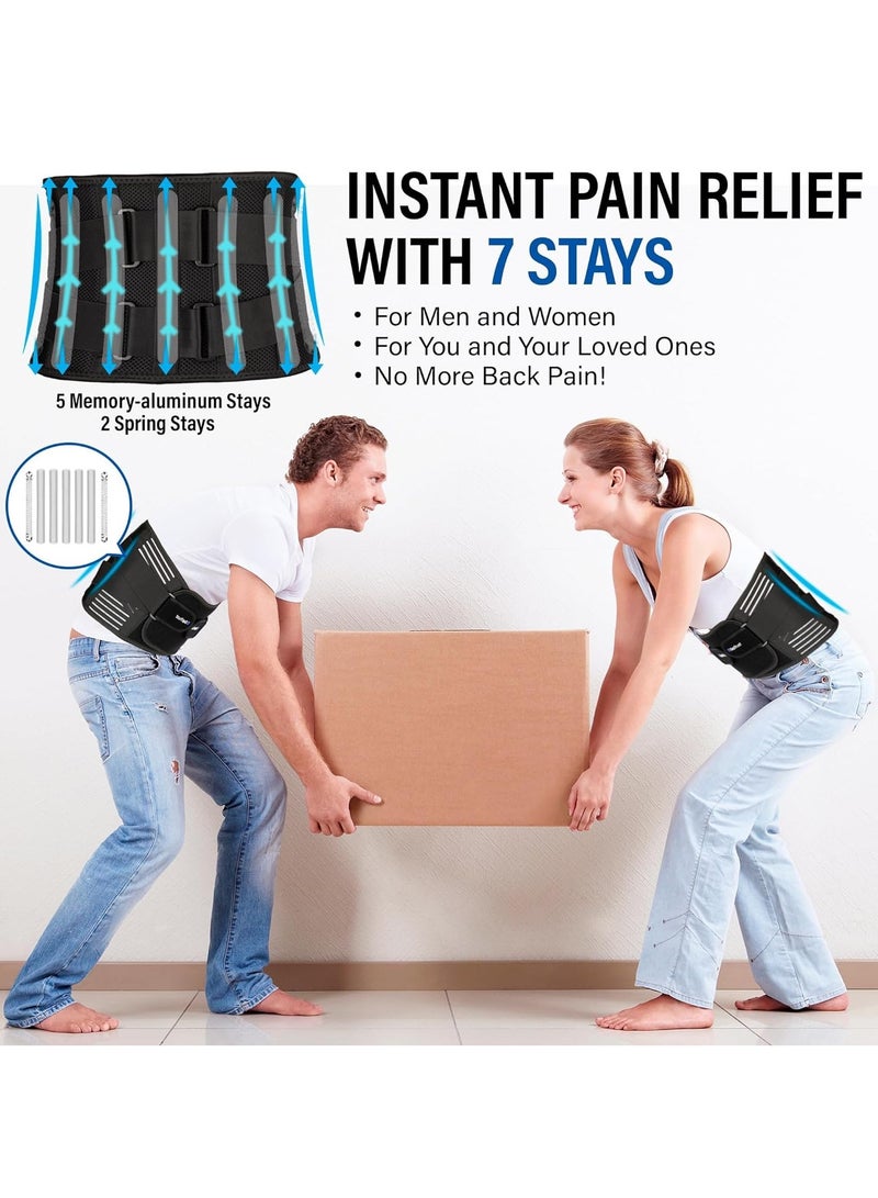 SOLARAE Back Support Belt, Lower Back Pain Relief Brace for Men & Women - Breathable, Adjustable Lumbar Support for Sciatica, Scoliosis (L/XL Size Waist - 100-110CM) - Image 4