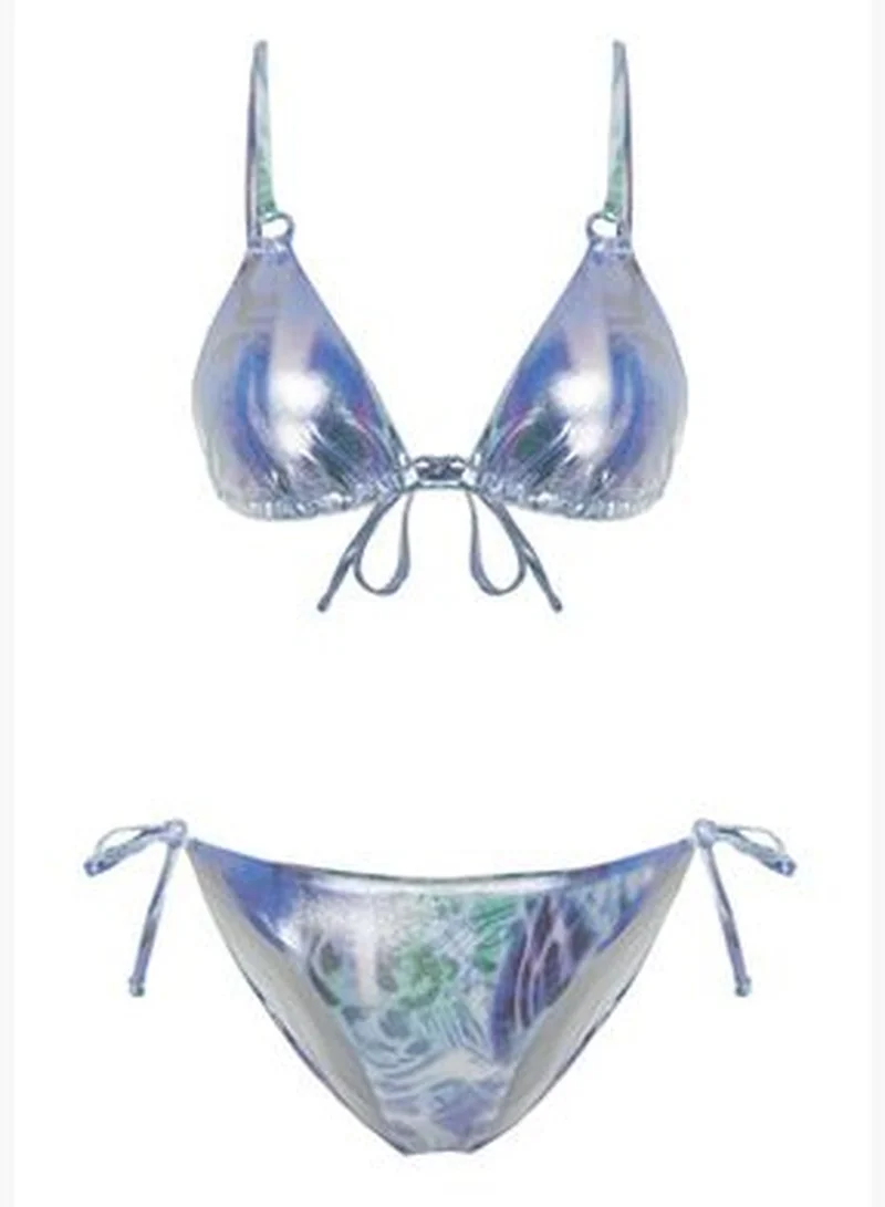 trendyol Abstract Patterned Triangle Accessory Bikini Set TBESS24BT00044