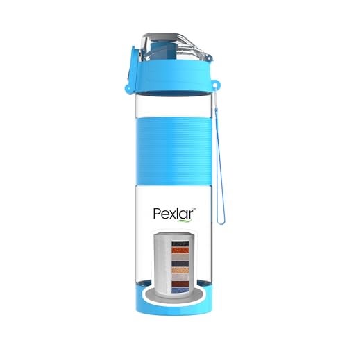 Pexlar Multi Stage Alkaline Water Filter Bottle | Alkaline Water Generator | Blue | 650 ml | BPA Free | Upto 8 to 8.5 pH Alkaline Bottle - Image 1