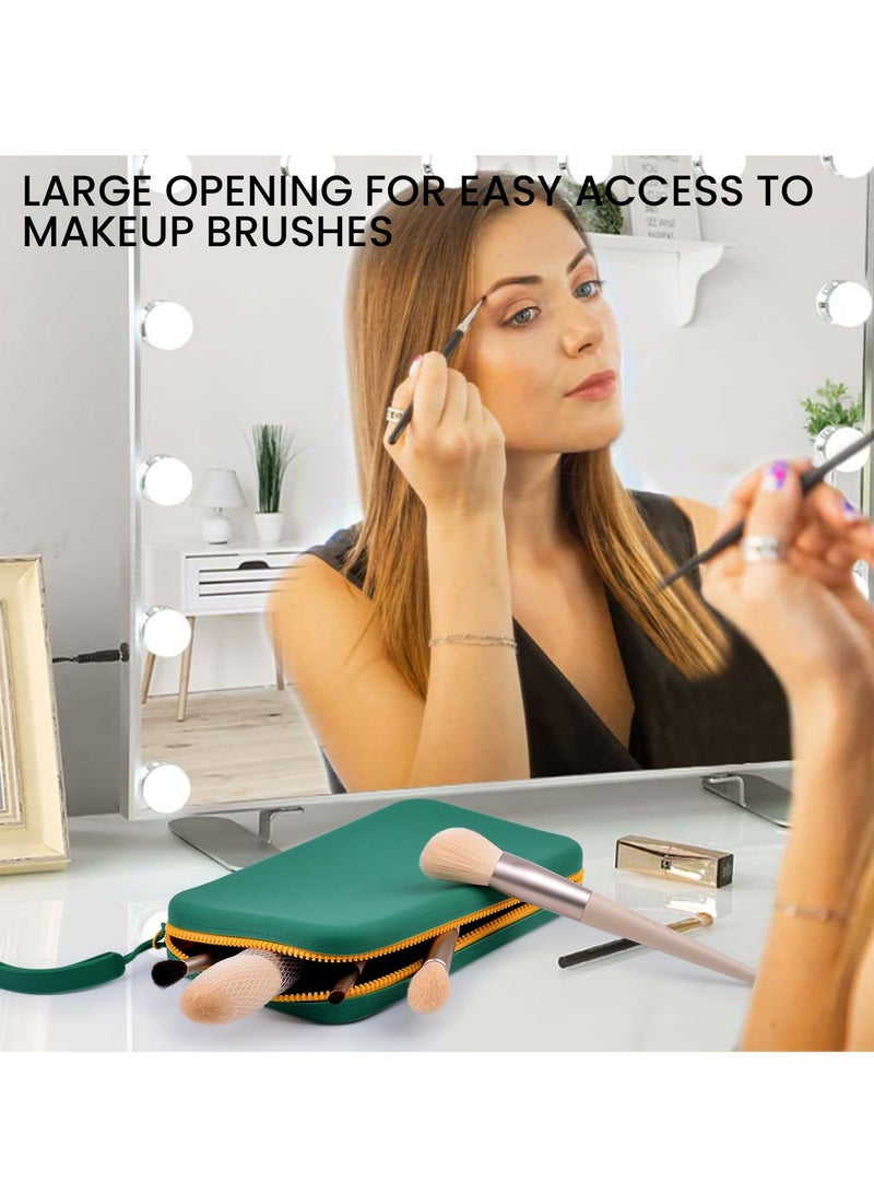 Zikra Silicone Makeup Bag, Premium Toiletry Bag for Makeup with Handle Strap and Zipper Closure, Portable Fashion Silicone Travel Cosmetic Bag for Women and Girls(Green) - Image 2