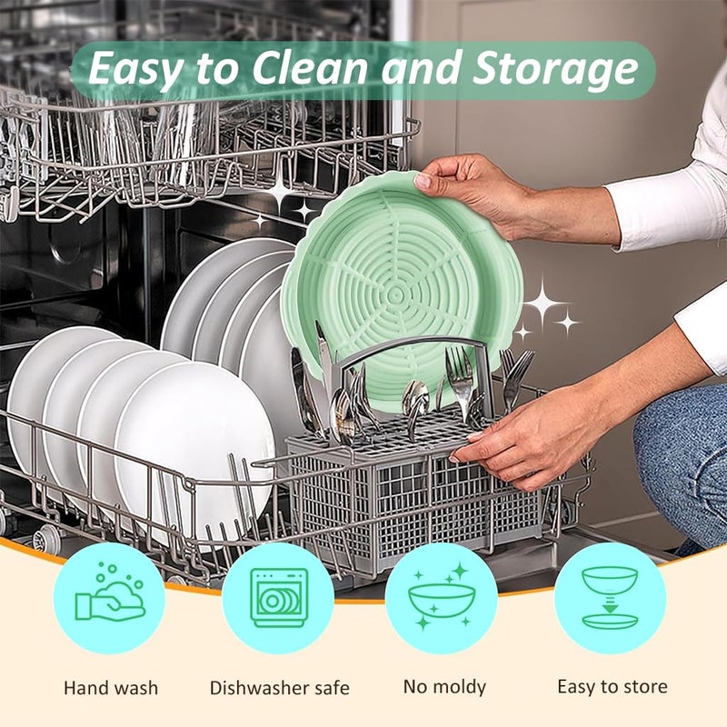 HASTHIP HASTHIP 96Inch Silicone Bread Basket Round Folding Silicone Bread Proofing Basket FoodGrade BPAFree NonStick Bread Baking Supplies for Sourdough Artisan Bread Green  - Image 3