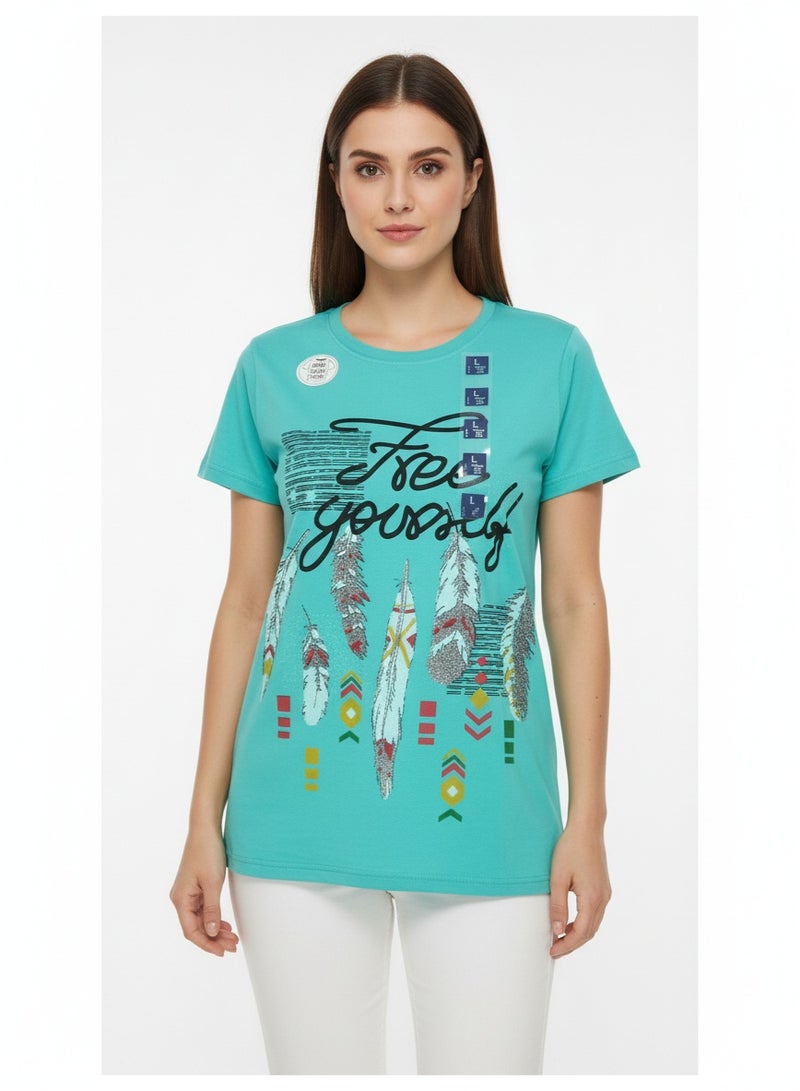 general T-SHIRT LADIES BODICE AOP S/S SV-LTS-44 - Image 1