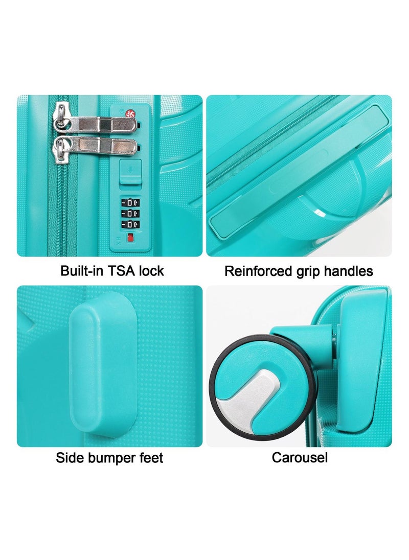 3-Piece Polypropylene Travel Luggage Set, Light Weight with 360 Degree Rotation Wheels, Unbreakable luggage and Anti-Theft Zipper with TSA lock, 20/24/28 Inch sizes