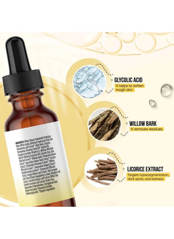 Svens Skincare - Radiant Clear Skin Redness Relief Serum Glycolic Acid Willow Bark & Licorice Extract 1 Fl Oz - Image 1