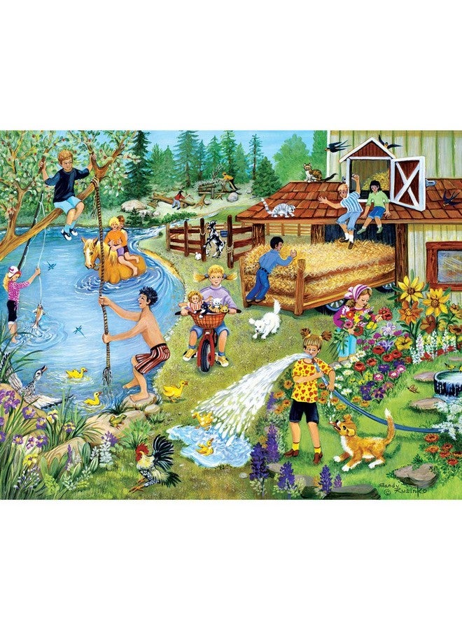 Bits and Pieces - 4-in-1 Multi-Pack - 300 Piece Jigsaw Puzzles for Adults-Each Measures 16" x 20" (46cm x 61cm)-Fun on The Farm by Artist Sandy Rusinko - Image 5
