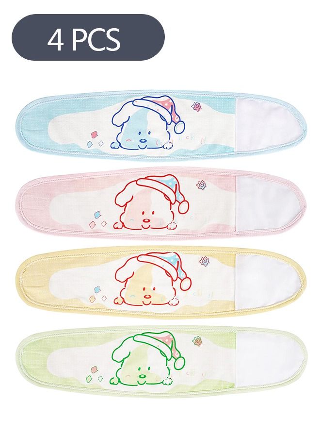 DOOKOO 4pcs  Cotton Baby Infant Umbilical Cord Belly Band, Warm Wrap Newborn Waist Support Belt, Soft Newborn Navel Belt - Image 1