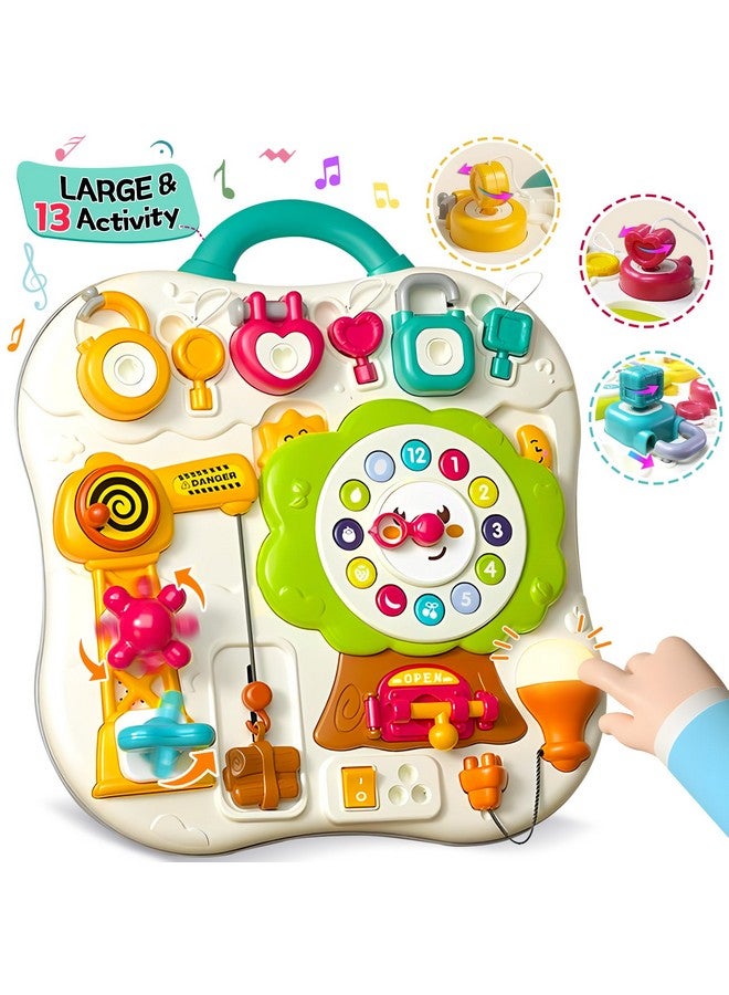 ROHSCE 2025 New Montessori Busy Board Sensory Toys for Toddlers 1-3, 13 Activity Music & Led Light Up Montessori Toys for 2+ Year Old, Birthday Gifts for Toddlers, Travel Toys for 2 Year Old - Image 1