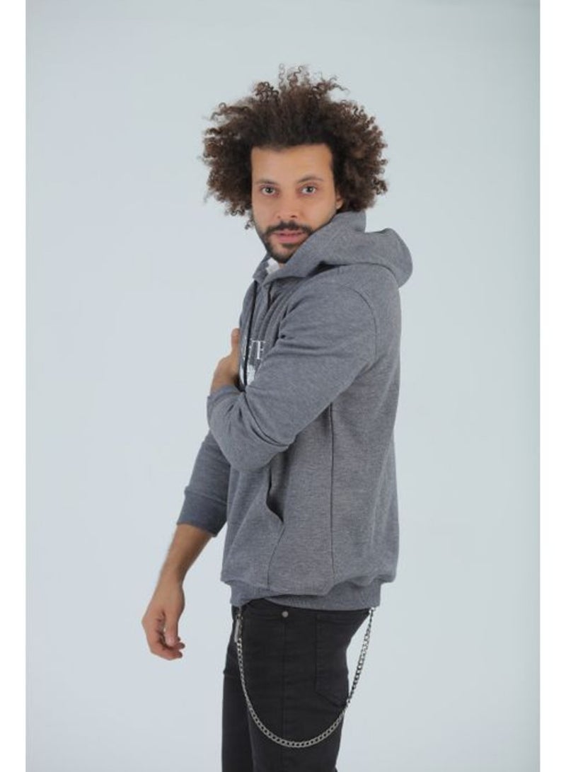Caesar mens Printed ( Wolf ) hoodie with front zipper - Image 4