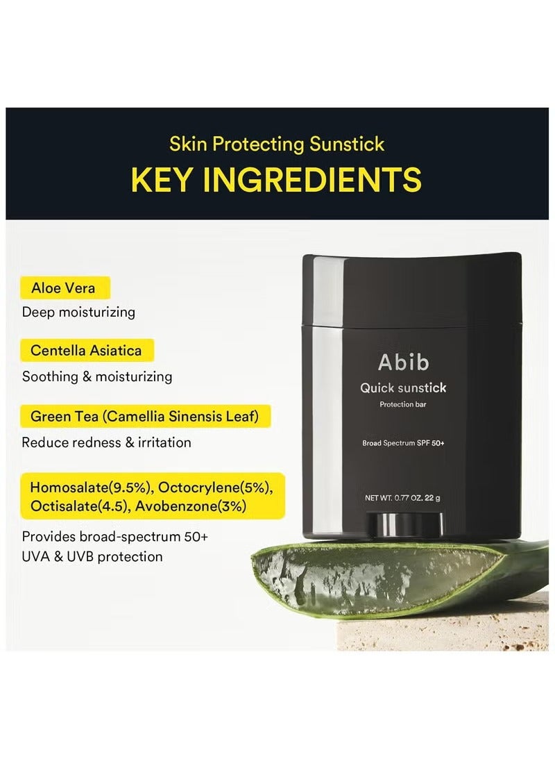 ابيب شريط حماية عصي الشمس السريع SPF50 + 0.77 أوقية / 22 غرام (متوهج) | كوريا Sunscreen Stick Suncare Sunblock ، لا Whitecast ، حامي الشمس Barra ، مستخلص Centella Asiatica ، مستخلص Aloe - Image 3