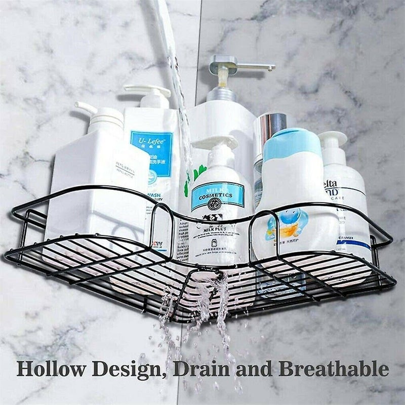 KYMIO Stainless Steel Wall Mounted Bathroom Corner Shelf Organizer Storage Hanging Shower Caddy Corner Self-Adhesive Soap Holder (Pack of 1) - Image 4