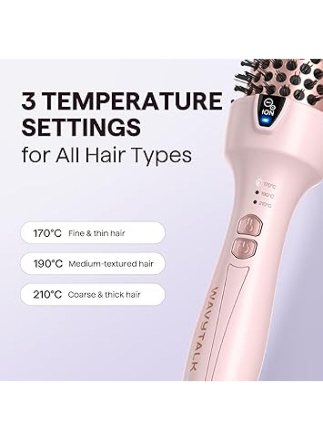 Wavytalk Thermal Brush, 1.5 Inch Negative Ion Thermal Round Brush Creates Salon-quality Blowouts, lonic Frizz Reduction Makes Hair Shinier & Smoother (Millennial Pink) - Image 3