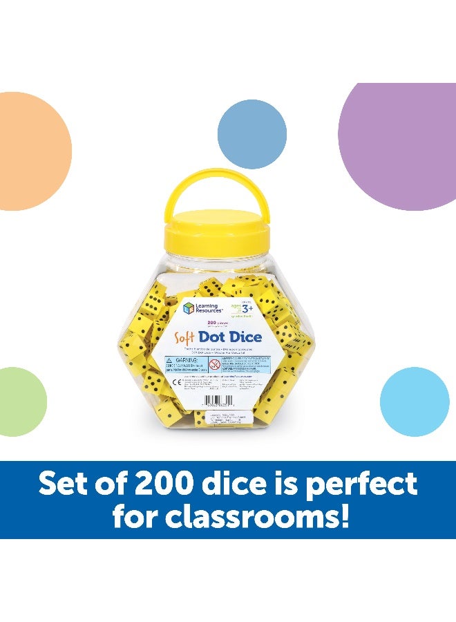 Learning Resources Soft Foam Dot Dice, Set Of 200, Quiet And Durable Dice For Classroom Games, Maths Activities, And Probability Learning - Image 3