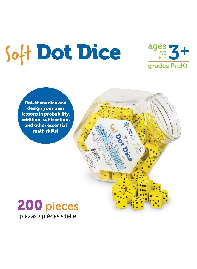 Learning Resources Soft Foam Dot Dice, Set Of 200, Quiet And Durable Dice For Classroom Games, Maths Activities, And Probability Learning - Image 5