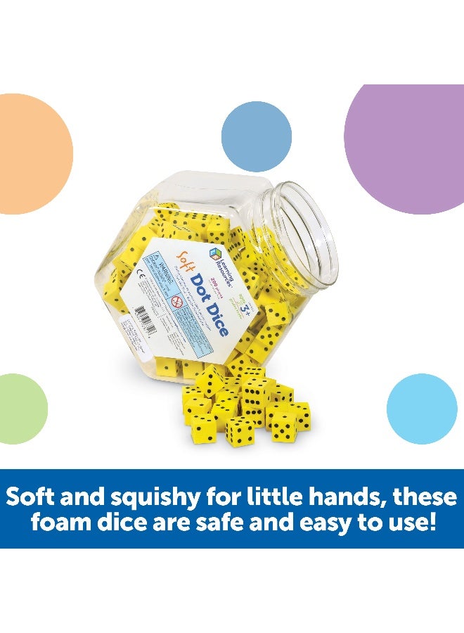 Learning Resources Soft Foam Dot Dice, Set Of 200, Quiet And Durable Dice For Classroom Games, Maths Activities, And Probability Learning - Image 2